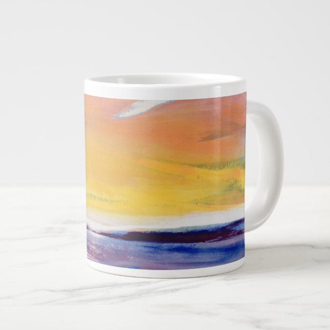 Caneca De Café Grande Seascape da noite (Frente Esquerda)