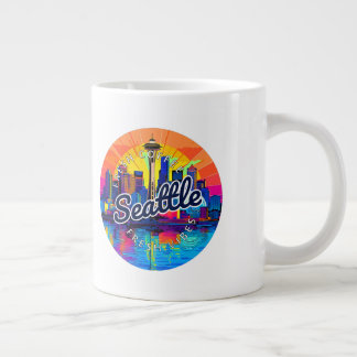 Caneca De Café Grande Seattle Skyline Stroke
