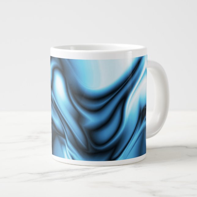Caneca De Café Grande Seda Azul (Frente Esquerda)