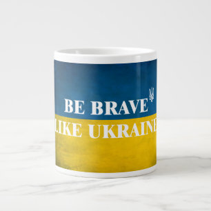Caneca De Café Grande Seja corajoso como a citação texturizada da Ucrâni
