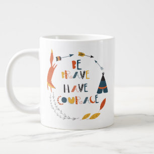 Caneca De Café Grande Seja Corajoso, Tenha Raposa De Coragem