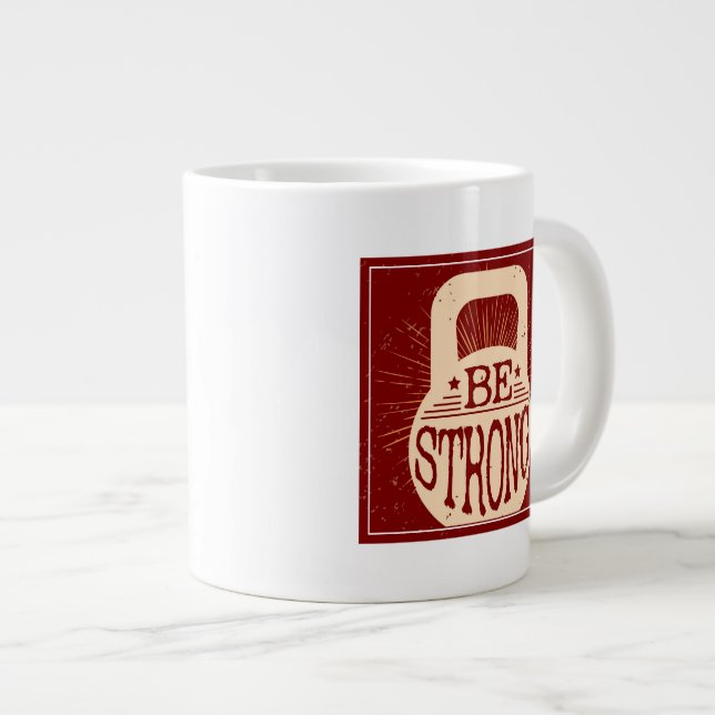 Caneca De Café Grande Seja forte (Frente Esquerda)