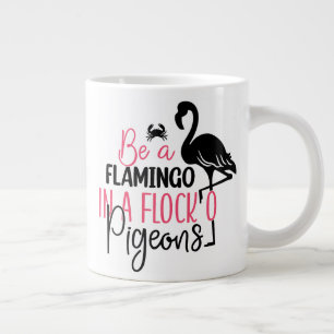 Caneca De Café Grande Seja um Flamingo em um Bando de Pombos-27308