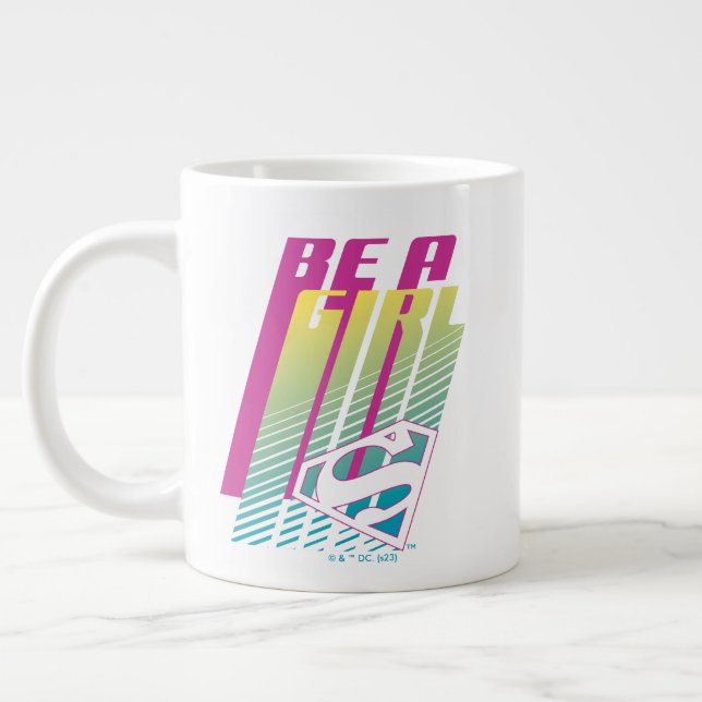 Caneca De Café Grande "Seja uma garota" - Gráfico da super garota (Esquerda)