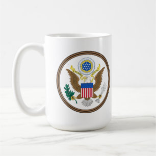 Caneca De Café Grande Selo dos Estados Unidos Anverso e Reverso