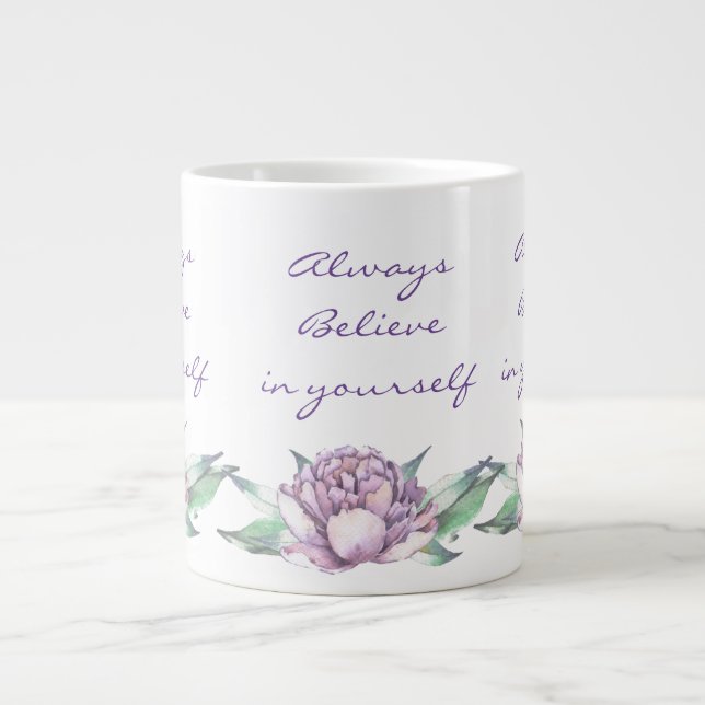 Caneca De Café Grande Sempre acreditado em si mesmo (Frente)