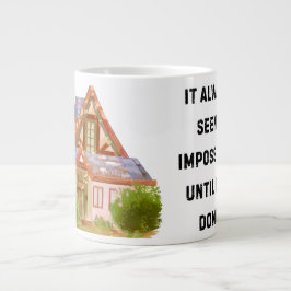 Caneca De Café Grande 'Sempre Parece Impossível Até Ser Feito' Jumbo