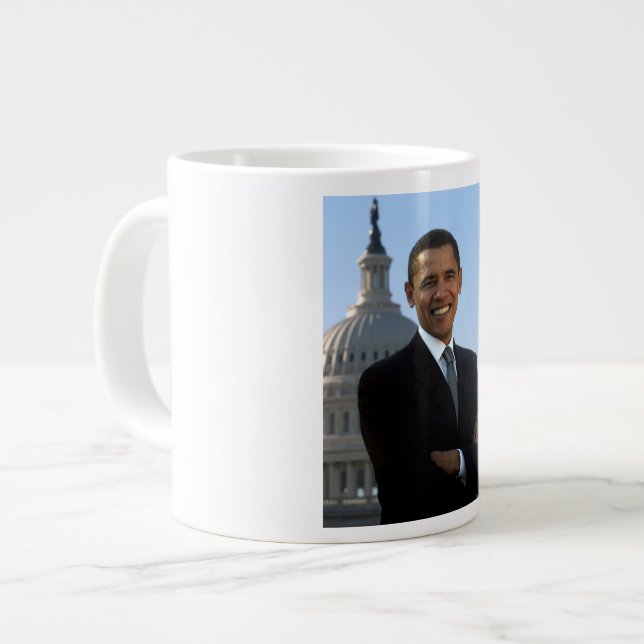 Caneca De Café Grande Senador dos EUA, Presidente 44-americano Barack Ob (Frente Esquerda)
