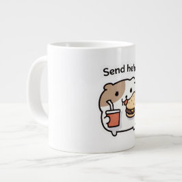 Caneca De Café Grande Send Help Funny Coffee Mug – Relatable Stress Meme
