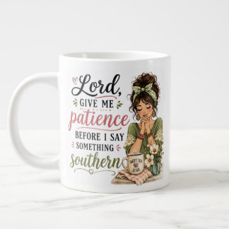 Caneca De Café Grande Senhor, dá-me paciência antes de ......