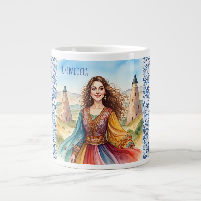 Caneca De Café Grande Senhora Adorável em Cappadocia, Turca (Frente)