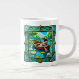 Caneca De Café Grande Senhora Remando Tranquilidade