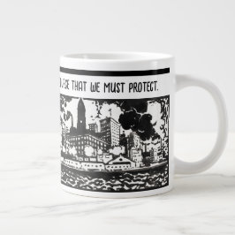 Caneca De Café Grande Sensibilização para a Poluição do Ar Presentes Mod