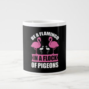 Caneca De Café Grande Ser Flamingo Num Bando De Pombos-18716