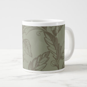 Caneca De Café Grande Serene Sage Green   Folheto Informativo Botânico N