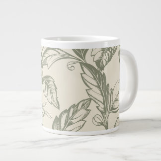 Caneca De Café Grande Serene Sage Green | Rustic Vine Charm Cottagecore