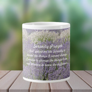 Caneca De Café Grande Serenity Prayer Lavanda Garden Floral