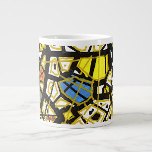 Caneca De Café Grande Série GGAST Dourada - Elegante Porcelain Mug