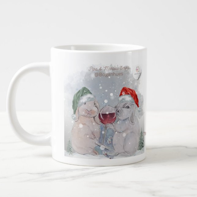 Caneca De Café Grande Série Pipa & Marlow Impressão Boganhues (Esquerda)
