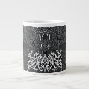 Caneca De Café Grande Serpente Art Déco Branca Gráfico de Cobra Orname