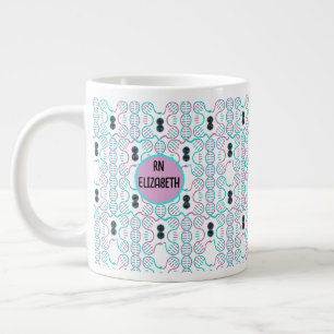 Caneca De Café Grande Serpente perseguindo o padrão sem costura da cauda