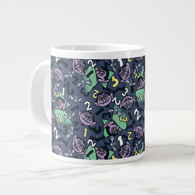 Caneca De Café Grande Sésamo Sésamo | Conde von Count Doodle Pattern (Frente Esquerda)