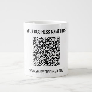 Caneca De Café Grande Seu Código QR Texto Personalizado Café Mug Escolhe