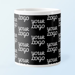 Caneca De Café Grande Seu Logotipo Padrão de Logotipo Simples Repetiti