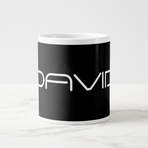 Caneca De Café Grande Seu Nome Texto Personalizável Estilizado