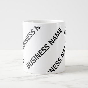 Caneca De Café Grande Seu Padrão de Nome de Empresa   Preto e branco