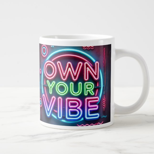 Caneca De Café Grande Seu Vibe - Neon Jumbo Mug (Direita)