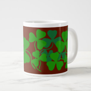 Caneca De Café Grande Shamrock irlandês, trevo verde/xícara de café/cane