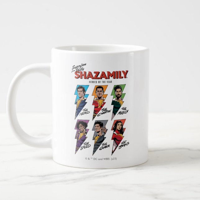Caneca De Café Grande SHAZAM! Fury of the Gods | SHAZAMily Comic Bolts (Esquerda)