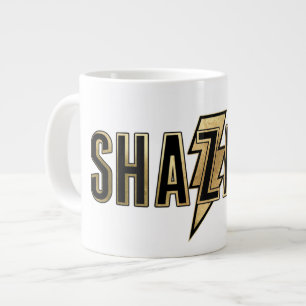 Caneca De Café Grande SHAZAM! Logotipo Dourado
