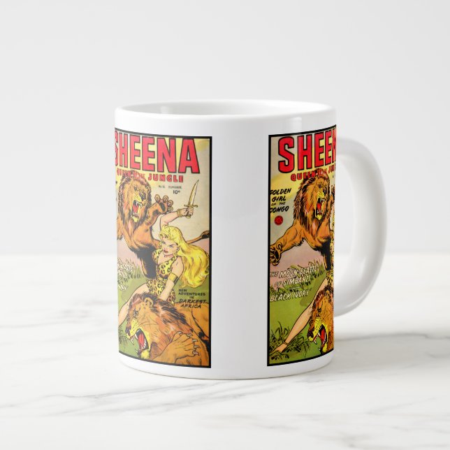 Caneca De Café Grande Sheena Rainha da Selva (Frente Esquerda)