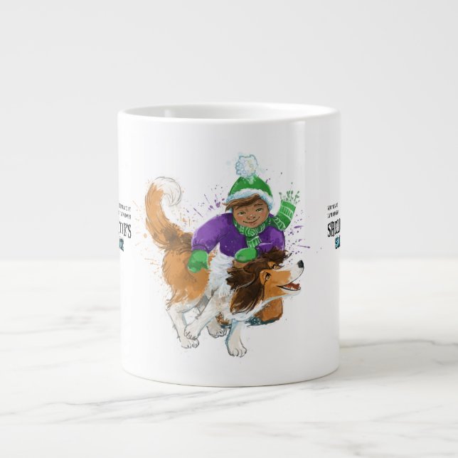 Caneca De Café Grande Sheldon o Sheltie e Seu Menino (Frente)