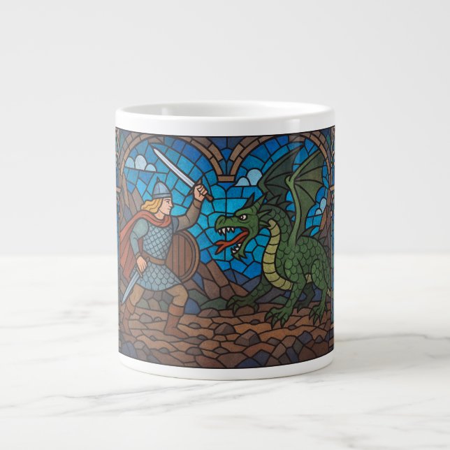 Caneca De Café Grande Siegfried matando o Dragão (Frente)