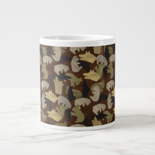 Caneca De Café Grande Silhouette Animal Camouflage Brown