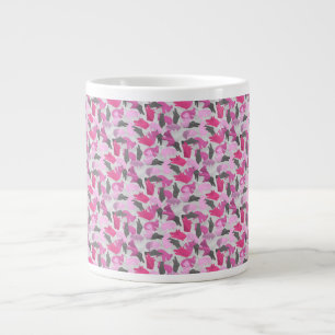 Caneca De Café Grande Silhouette Animal Camouflage - Rosa