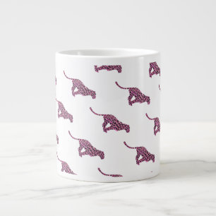 Caneca De Café Grande Silhouette Pink e Black Leopard