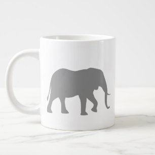 Caneca De Café Grande Silhouettes de Elefante Africano Animais Selvage