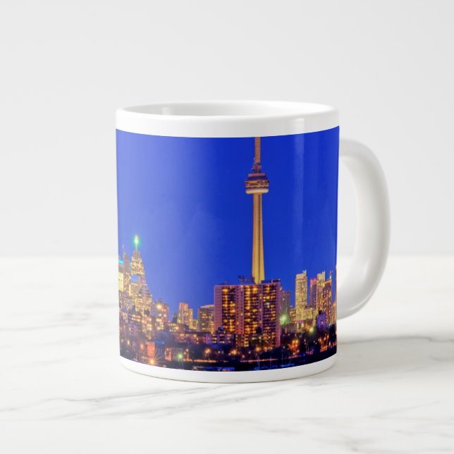 Caneca De Café Grande silhueta de Toronto à noite (Frente Esquerda)