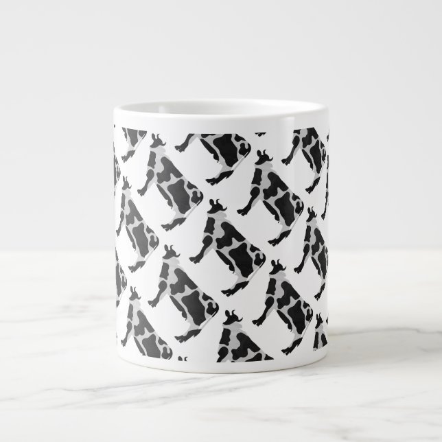 Caneca De Café Grande Silhueta Preta e Branca (Frente)