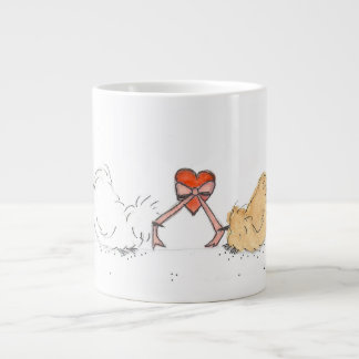 Caneca De Café Grande Silkie com coração
