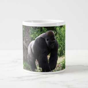 Caneca De Café Grande Silverback Male Gorilla descendo de cabeça.jpg