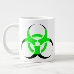 Caneca De Café Grande Símbolo de Biorisco Biológico verde e preto