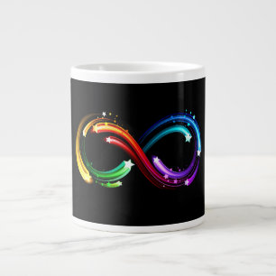 Caneca De Café Grande Símbolo do infinito de cometas arco-íris