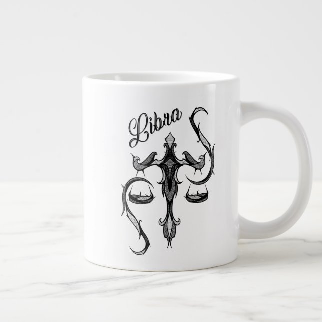 Caneca De Café Grande Símbolo Libra Zodiac (Direita)