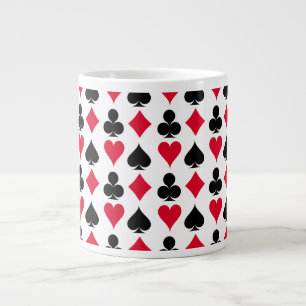 Caneca De Café Grande Símbolos de cartas de reprodução