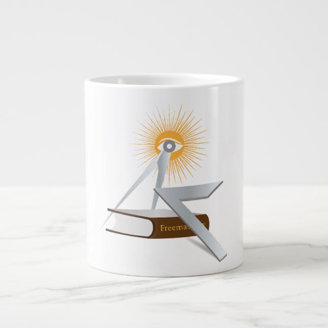Caneca De Café Grande Símbolos de maçonaria (Frente)